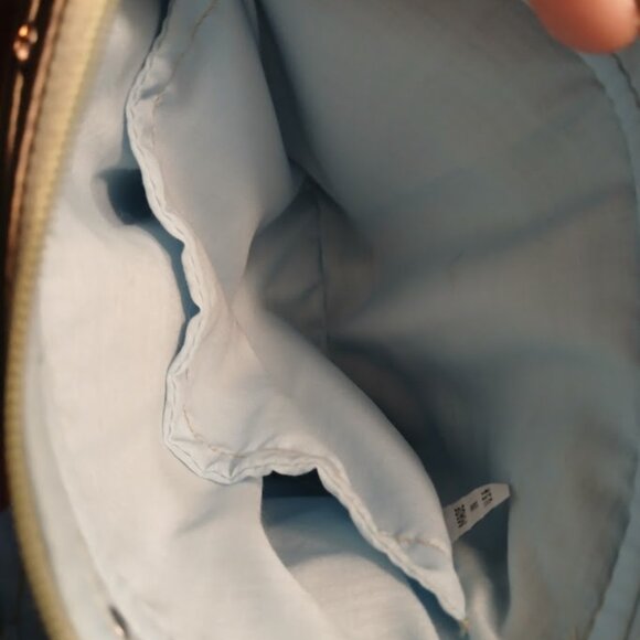 New Travel Sling Crossbody Brown Bronze faux leather & Mint Yellow Floral fabric - Picture 10 of 10